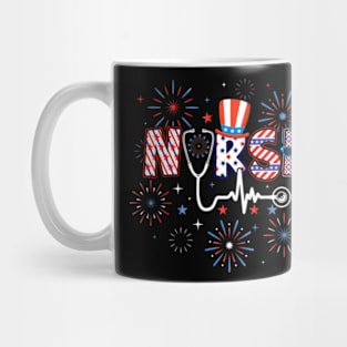 4th Of July Nursing For Women Stethoscope Nurse Graduation Mug